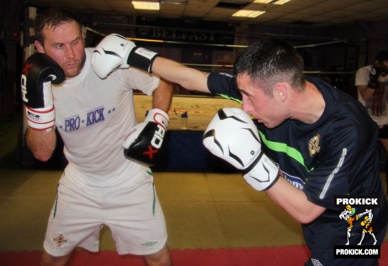 Aaron Gibson and Chris Reagan trading shots on week 3 of the new sparring course.-week3-no10