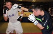 Aaron Gibson and Chris Reagan trading shots on week 3 of the new sparring course.-week3-no10