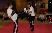 Kelley and Charlotte having a one on one in week 2 of the sparring for new beginners course.-week2-no20