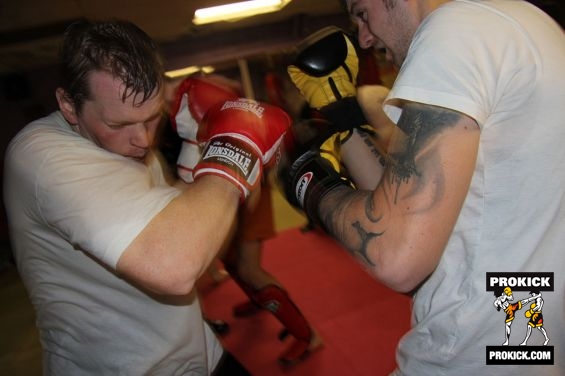 Stephen body boxing on week 4 of the new beginners sparring course.-17