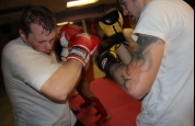 Stephen body boxing on week 4 of the new beginners sparring course.-17
