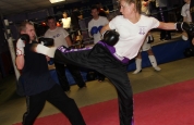 Janice throwing a nice high roundhouse kick at the new sparring course.-20