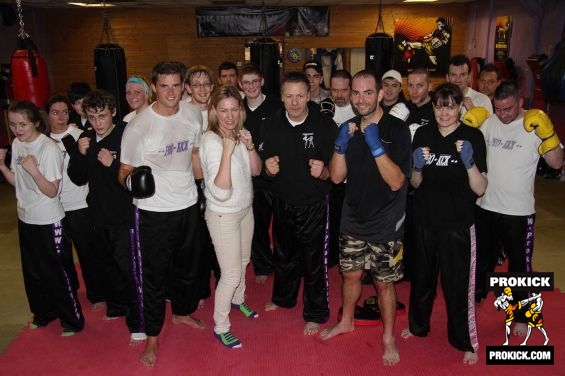 Geraldine and Alan McCabe returned home from Downunder. Pictured with the the green belt class ,