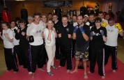Geraldine and Alan McCabe returned home from Downunder. Pictured with the the green belt class ,