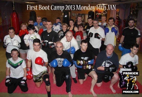 Kickboxing Groups first-  day at Boot Camp