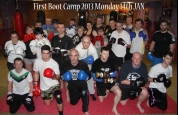 Kickboxing Groups first-  day at Boot Camp
