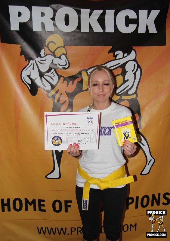 Lauren Kendall new prokick kickboxing orange belt