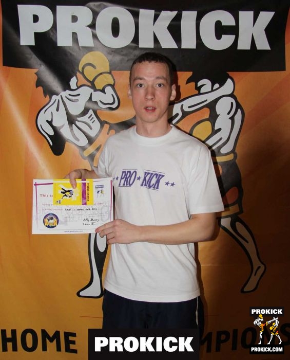 Michael Gillespie new Prokick kickboxing yellow belt