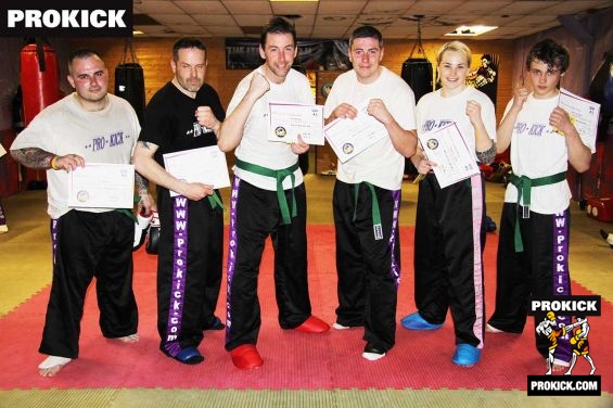 New Blue Belt senior ProKick kickboxing members