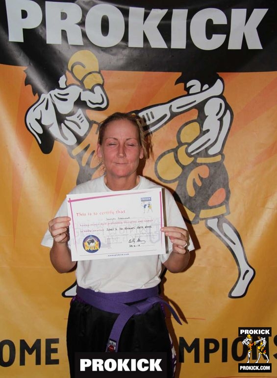 Sarah Stewart New ProKick kickboxing brown belt