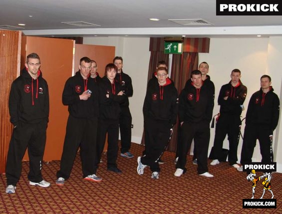 Scottish team at the kickboxing weigh-ins