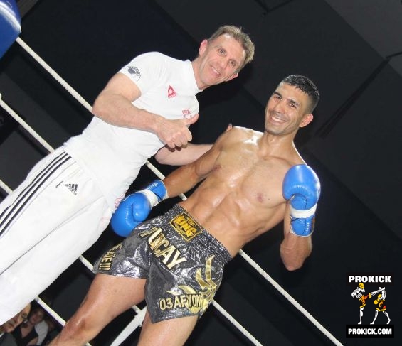 Didier and fighter in Geneva kickboxing