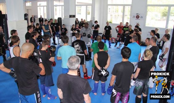 Group of kickboxers at Hoost seminar in Geneva