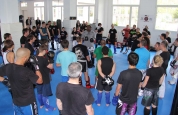 Group of kickboxers at Hoost seminar in Geneva