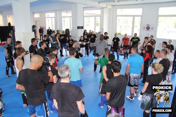 Hoost in Geneva with kickboxers