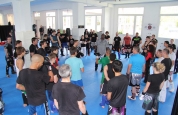 Hoost in Geneva with kickboxers