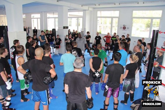 Swiss group of kickboxers at Hoost seminar in Geneva