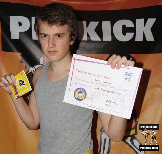 Davis Gottlonds new Kickboxing ProKick Orange belt