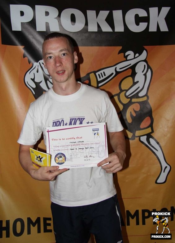 Michael Gillespie new Kickboxing ProKick Orange belt