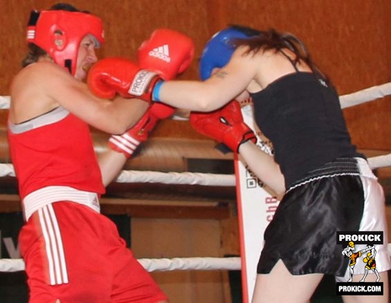 Ursula Agnew lands punch at boxing event