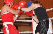 Ursula Agnew lands punch at boxing event