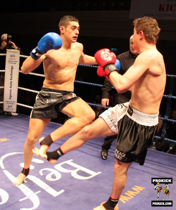 Action low-kick with Cioici and Spiteri