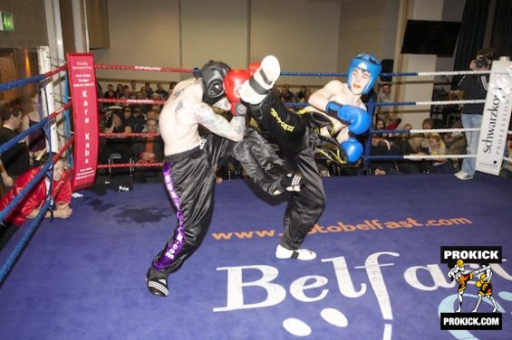 Spinning back kick by Malachy Mc Donnell in a Demo bout Belfast 