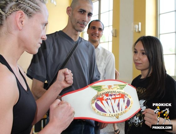 Cathy Fadma and Farid at the weigh-ins Face-off