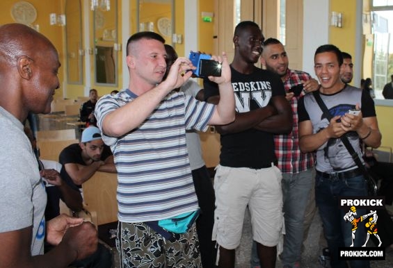 Fight fans at weigh-ins in clichy