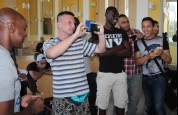 Fight fans at weigh-ins in clichy