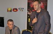 Billy Murray with Gary Hamilton at Lords of the Ring Press meeting