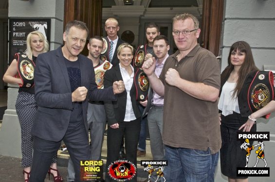 Billy Murray face-off with journalist Nicky Fullerton with ProKick team at launch