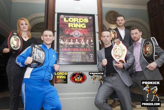 Fighters at the Ulster hall launch of Lords of the Ring event