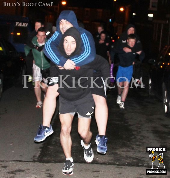 David Jones PiggyBacks at ProKick Bootcamp