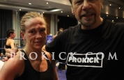 Cathy and coach after tough battle.