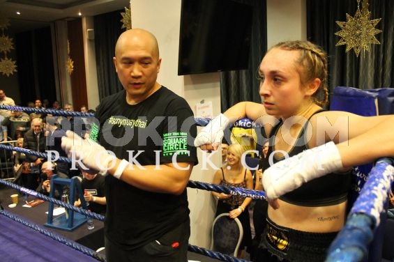 Ariana with coach after stoppage