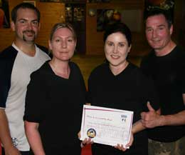 Alan Mckay, Geraldine O'Reilly, Tracey Panitz and Danny O'Reilly at the Prokick Gym