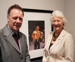 Billy Murray pictured here at the launch of a sports exhibition launch and hosted by Dame Mary Peters (Right)