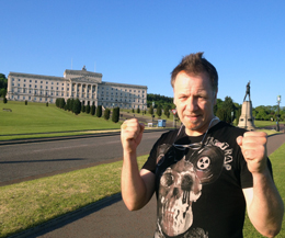 First Minister to Northern Ireland invited Billy Murray and his team to come up to the Big House on the Hill - (Picture, Billy Murray at Stormont)