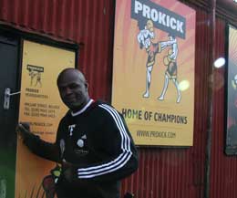 Ernesto Hoost arrives at the Prokick Gym in Belfast today for seminar