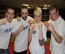 Four Fab ProKickers - the only 4 New Breed who turned up for tonight class - who out of the four will fight on June 10th? Not the Jaw, Steve Forde (far left).