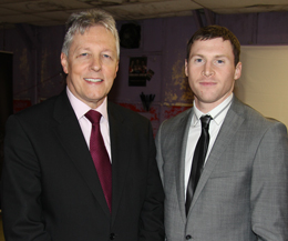 Northern Ireland First Minister Peter Robinson with ProKick fighter and title challenger Johnny Smith