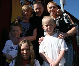 Gail Hagan with son David, Billy Murray, Andrea Black and Andrea's two children.