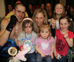 ProKick fighter Davy Foster with his team of Fans - his wife Joanne still await their newest arrival