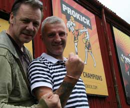 Billy Murray and Gary Noade at the Prokick Gym