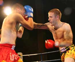Gary Fullerton (RIGHT) in recent kickboxing action