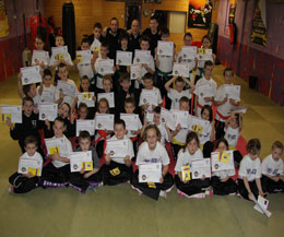 The ProKick kids who all did amazingly well today in achieving their next syllabus levels