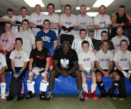 Ernesto Hoost was teaching combinations at the Prokick Gym to some of the ProKick members