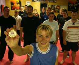 Margaret Dinneen wins the beginners Prokick Says competition