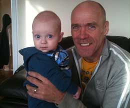 two shiners 5 month old Max with Granda John